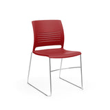 KI Strive High Density Stack Chair | Sled Base | Armless Guest Chair, Cafe Chair, Stack Chair, Classroom Chairs KI Frame Color Chrome Shell Color Cayenne 