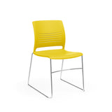KI Strive High Density Stack Chair | Sled Base | Armless Guest Chair, Cafe Chair, Stack Chair, Classroom Chairs KI Frame Color Chrome Shell Color Rubber Ducky 