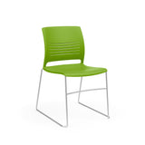 KI Strive High Density Stack Chair | Sled Base | Armless Guest Chair, Cafe Chair, Stack Chair, Classroom Chairs KI Frame Color Silver Shell Color Zesty Lime 