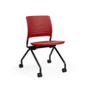 KI Strive Nesting Chair With Casters | Arms or Armless Nesting Chair KI Frame Color Black Shell Color Cayenne 