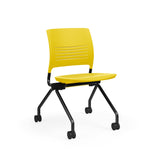 KI Strive Nesting Chair With Casters | Arms or Armless Nesting Chair KI Frame Color Black Shell Color Rubber Ducky 