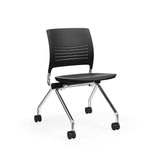 KI Strive Nesting Chair With Casters | Arms or Armless Nesting Chair KI Frame Color Chrome Shell Color Black 
