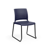 KI Strive Sled Base Chair | Stacking | Arms or Armless Guest Chair, Cafe Chair, Stack Chair, Classroom Chairs KI Frame Color Black Shell Color Nordic 