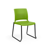 KI Strive Sled Base Chair | Stacking | Arms or Armless Guest Chair, Cafe Chair, Stack Chair, Classroom Chairs KI Frame Color Black Shell Color Zesty Lime 