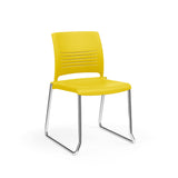 KI Strive Sled Base Chair | Stacking | Arms or Armless Guest Chair, Cafe Chair, Stack Chair, Classroom Chairs KI Frame Color Chrome Shell Color Rubber Ducky 