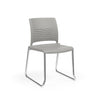 KI Strive Sled Base Chair | Stacking | Arms or Armless Guest Chair, Cafe Chair, Stack Chair, Classroom Chairs KI Frame Color Chrome Shell Color Warm Grey 