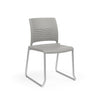 KI Strive Sled Base Chair | Stacking | Arms or Armless Guest Chair, Cafe Chair, Stack Chair, Classroom Chairs KI Frame Color Silver Shell Color Warm Grey 