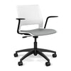 Lumin Light Task Chair with Fixed Arms Office Chair, Conference Chair, Computer Chair, Teacher Chair, Meeting Chair SitOnIt Arctic Plastic Vinyl Color Platinum 