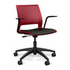 Lumin Light Task Chair with Fixed Arms Office Chair, Conference Chair, Computer Chair, Teacher Chair, Meeting Chair SitOnIt Red Plastic Vinyl Color Onyx 