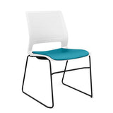 Lumin Wire Rod Guest Chair - Vinyl Seat Guest Chair, Cafe Chair, Stack Chair SitOnIt Arctic Plastic Vinyl Color Antigua Black Frame