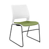 Lumin Wire Rod Guest Chair - Vinyl Seat Guest Chair, Cafe Chair, Stack Chair SitOnIt Arctic Plastic Vinyl Color Moss Black Frame