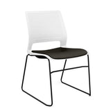 Lumin Wire Rod Guest Chair - Vinyl Seat Guest Chair, Cafe Chair, Stack Chair SitOnIt Arctic Plastic Vinyl Color Onyx Black Frame