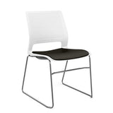 Lumin Wire Rod Guest Chair - Vinyl Seat Guest Chair, Cafe Chair, Stack Chair SitOnIt Arctic Plastic Vinyl Color Onyx Frame Color Chrome
