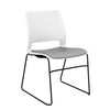 Lumin Wire Rod Guest Chair - Vinyl Seat Guest Chair, Cafe Chair, Stack Chair SitOnIt Arctic Plastic Vinyl Color Platinum Black Frame
