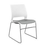 Lumin Wire Rod Guest Chair - Vinyl Seat Guest Chair, Cafe Chair, Stack Chair SitOnIt Arctic Plastic Vinyl Color Platinum Frame Color Chrome