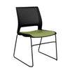 Lumin Wire Rod Guest Chair - Vinyl Seat Guest Chair, Cafe Chair, Stack Chair SitOnIt Black Plastic Vinyl Color Moss Black Frame