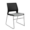 Lumin Wire Rod Guest Chair - Vinyl Seat Guest Chair, Cafe Chair, Stack Chair SitOnIt Black Plastic Vinyl Color Platinum Frame Color Chrome