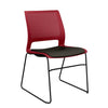 Lumin Wire Rod Guest Chair - Vinyl Seat Guest Chair, Cafe Chair, Stack Chair SitOnIt Red Plastic Vinyl Color Onyx Black Frame