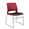 Lumin Wire Rod Guest Chair - Vinyl Seat Guest Chair, Cafe Chair, Stack Chair SitOnIt Red Plastic Vinyl Color Onyx Frame Color Chrome