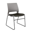 Lumin Wire Rod Guest Chair - Vinyl Seat Guest Chair, Cafe Chair, Stack Chair SitOnIt Sterling Plastic Vinyl Color Onyx Black Frame