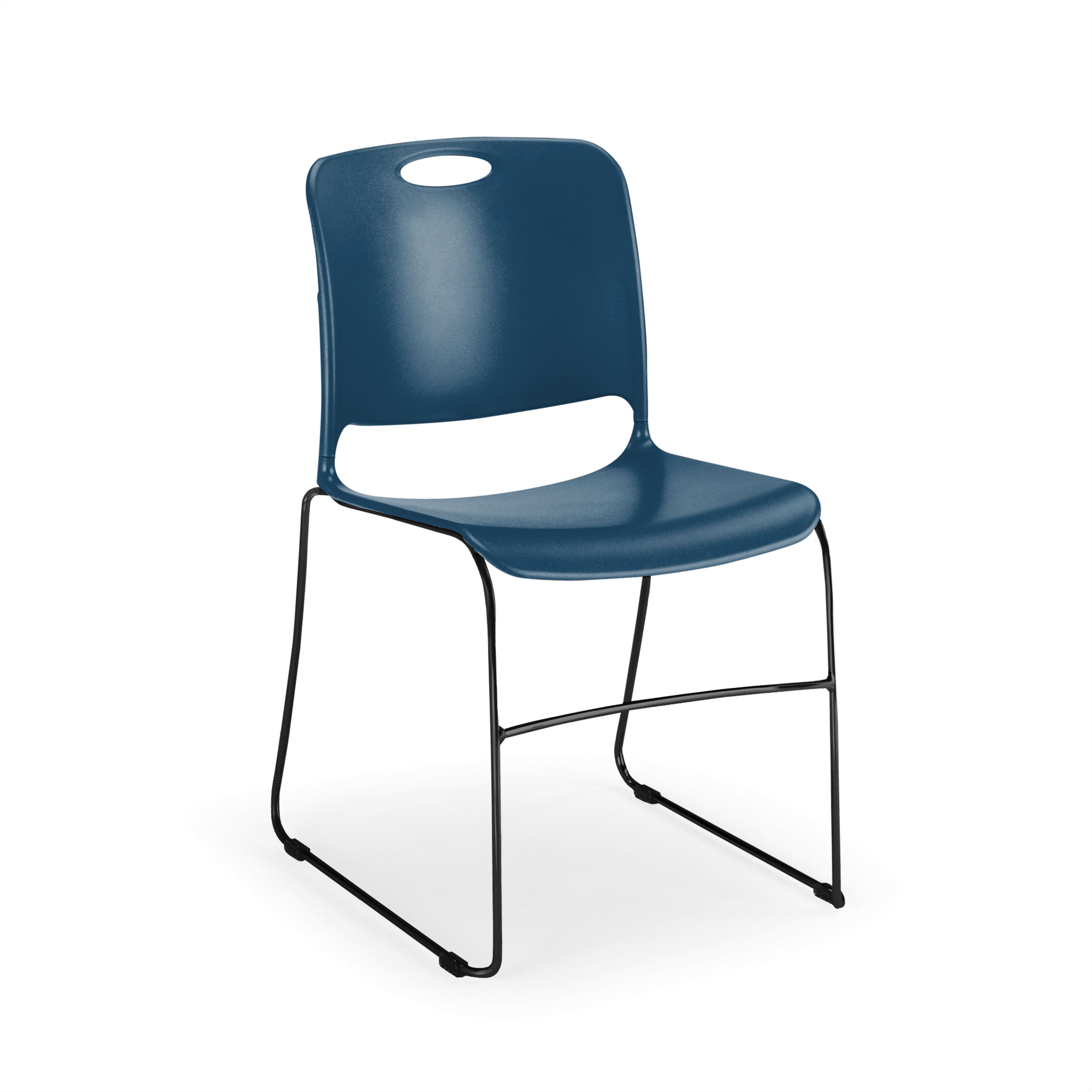 Maestro Sled Base Stack Chair Guest Chair, Cafe Chair, Stack Chair, Classroom Chairs KI Frame Color Black Shell Color Sky Blue 