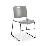 Maestro Sled Base Stack Chair Guest Chair, Cafe Chair, Stack Chair, Classroom Chairs KI Frame Color Black Shell Color Warm Grey 