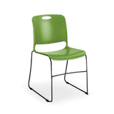 Maestro Sled Base Stack Chair Guest Chair, Cafe Chair, Stack Chair, Classroom Chairs KI Frame Color Black Shell Color Zesty Lime 