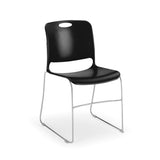 Maestro Sled Base Stack Chair Guest Chair, Cafe Chair, Stack Chair, Classroom Chairs KI Frame Color Chrome Shell Color Black 