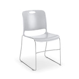 Maestro Sled Base Stack Chair Guest Chair, Cafe Chair, Stack Chair, Classroom Chairs KI Frame Color Chrome Shell Color Cool Grey 