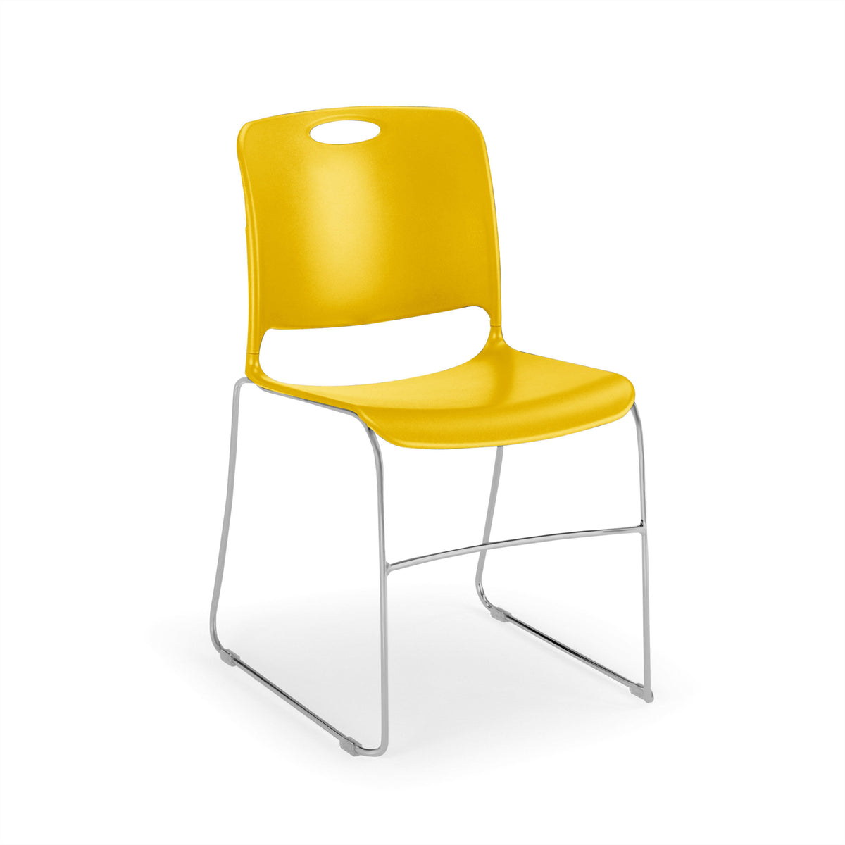 Maestro Sled Base Stack Chair Guest Chair, Cafe Chair, Stack Chair, Classroom Chairs KI Frame Color Chrome Shell Color Rubber Ducky 