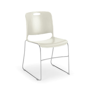 Maestro Sled Base Stack Chair Guest Chair, Cafe Chair, Stack Chair, Classroom Chairs KI Frame Color Chrome Shell Color Wet Sand 