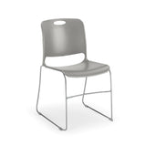 Maestro Sled Base Stack Chair Guest Chair, Cafe Chair, Stack Chair, Classroom Chairs KI Frame Color Silver Shell Color Warm Grey 