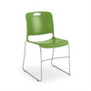 Maestro Sled Base Stack Chair Guest Chair, Cafe Chair, Stack Chair, Classroom Chairs KI Frame Color Silver Shell Color Zesty Lime 