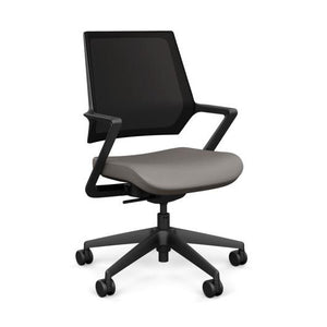 Mavic 5 Star Meeting Chair - Black Frame Office Chair, Conference Chair, Computer Chair, Teacher Chair, Meeting Chair SitOnit Vinyl Color Fog Mesh Color Onyx 