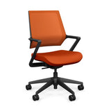 Mavic 5 Star Meeting Chair - Black Frame Office Chair, Conference Chair, Computer Chair, Teacher Chair, Meeting Chair SitOnit Vinyl Color Tangerine Tangerine Mesh 