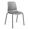 Mika Four Leg Plastic Shell Chair Guest Chair, Cafe Chair, Stack Chair SitOnIt Frame Color Black Shell Color Fog 