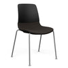 Mika Four Leg Upholstered Black Plastic Shell Chair Guest Chair, Cafe Chair, Stack Chair SitOnIt Fog Frame Color Fabric Color Chai 