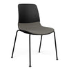 Mika Four Leg Upholstered Black Plastic Shell Chair Guest Chair, Cafe Chair, Stack Chair SitOnIt Frame Color Black Fabric Color Caraway 