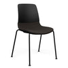 Mika Four Leg Upholstered Black Plastic Shell Chair Guest Chair, Cafe Chair, Stack Chair SitOnIt Frame Color Black Fabric Color Chai 