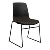 Mika Wire Rod Upholstered Seat Black Shell Chair Guest Chair, Cafe Chair, Stack Chair SitOnIt Frame Color Black Fabric Color Chai 