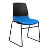 Mika Wire Rod Upholstered Seat Black Shell Chair Guest Chair, Cafe Chair, Stack Chair SitOnIt Frame Color Black Fabric Color Electric Blue 