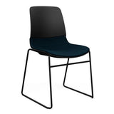 Mika Wire Rod Upholstered Seat Black Shell Chair Guest Chair, Cafe Chair, Stack Chair SitOnIt Frame Color Black Fabric Color Navy 