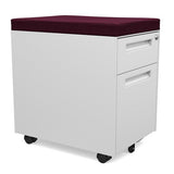 Mobile Pedestal With Cushion Top Mobile Pedestal SitOnIt Fabric Color Plum White 
