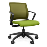 Movi Light Task Chair - Black Frame Office Chair, Conference Chair, Computer Chair, Teacher Chair, Meeting Chair SitOnIt Fabric Color Apple Apple Mesh 