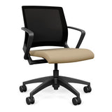 Movi Light Task Chair - Black Frame Office Chair, Conference Chair, Computer Chair, Teacher Chair, Meeting Chair SitOnIt Fabric Color Desert Mesh Color Onyx 