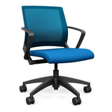 Movi Light Task Chair - Black Frame Office Chair, Conference Chair, Computer Chair, Teacher Chair, Meeting Chair SitOnIt Fabric Color Electric Blue Mesh Color Electric Blue 