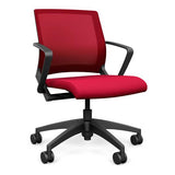 Movi Light Task Chair - Black Frame Office Chair, Conference Chair, Computer Chair, Teacher Chair, Meeting Chair SitOnIt Fabric Color Fire Fire Mesh 