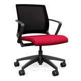 Movi Light Task Chair - Black Frame Office Chair, Conference Chair, Computer Chair, Teacher Chair, Meeting Chair SitOnIt Fabric Color Fire Mesh Color Onyx 