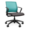 Movi Light Task Chair - Black Frame Office Chair, Conference Chair, Computer Chair, Teacher Chair, Meeting Chair SitOnIt Fabric Color Kiss Mesh Color Aqua 