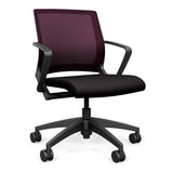 Movi Light Task Chair - Black Frame Office Chair, Conference Chair, Computer Chair, Teacher Chair, Meeting Chair SitOnIt Fabric Color Licorice Grape Mesh 